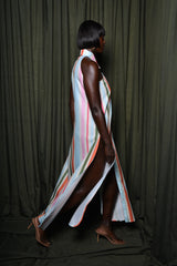 DANA SHIRT DRESS IN MULTI DIAMOND STRIPES