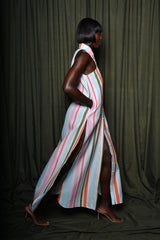 DANA SHIRT DRESS IN MULTI DIAMOND STRIPES