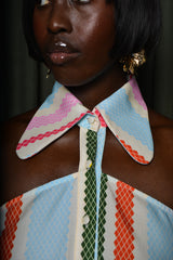 DANA SHIRT DRESS IN MULTI DIAMOND STRIPES