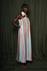 DANA SHIRT DRESS IN MULTI DIAMOND STRIPES