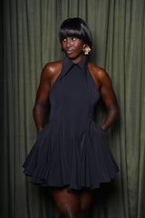 LYON BACKLESS MINI DRESS IN BLACK