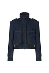 DOVER DENIM CROPPED BOMBER