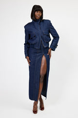 DOVER DENIM MAXI PENCIL SKIRT