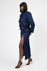 DOVER DENIM CROPPED BOMBER