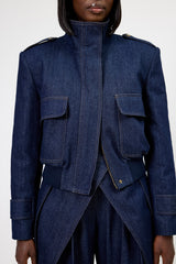 DOVER DENIM CROPPED BOMBER