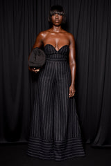 HIGHBURY CHALK STRIPE FLARED PANTS