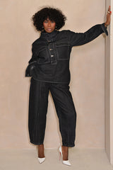GOA DENIM BAREL PANTS IN BLACK