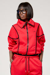 KOBE ZIPPED TRACKSUIT TOP IN RED