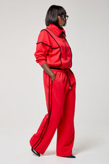 KOBE ZIPPED TRACKSUIT TOP IN RED