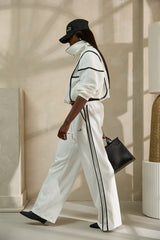 KOBE ZIPPED TRACKSUIT TOP IN WHITE