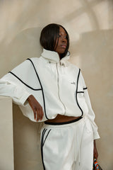 KOBE ZIPPED TRACKSUIT TOP IN WHITE