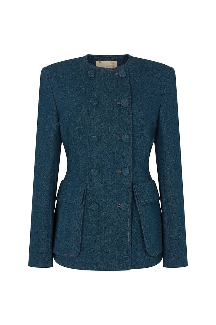 LINCOLN TAILORED BLAZER IN VINTAGE DENIM – THE KEMIST