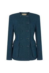 LINCOLN TAILORED BLAZER IN VINTAGE DENIM