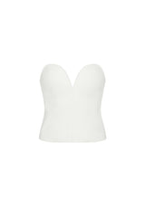 LINCOLN BUSTIER IN WHITE DENIM