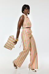 ODENSE CLUTCH BAG IN RAFFIA MULTICOLOUR