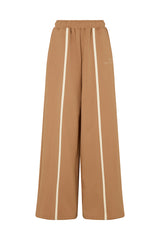 MIYAKO WIDE LEG LUXE PANTS IN BROWN AND OFF-WHITE