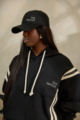 MIYAKO LUXE HYBRID HOODIE IN BLACK AND CREAM