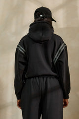 MIYAKO LUXE HYBRID HOODIE IN BLACK AND GREY