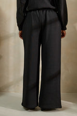 MIYAKO WIDE LEG LUXE PANTS IN BLACK AND GREY