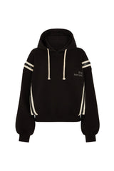 MIYAKO LUXE HYBRID HOODIE IN BLACK AND CREAM