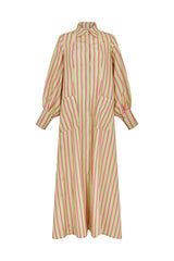 MODENA MAXI FLARED SHIRT DRESS IN SMALL MULTI DIAMONDS