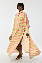 MODENA MAXI FLARED SHIRT DRESS IN SMALL MULTI DIAMONDS
