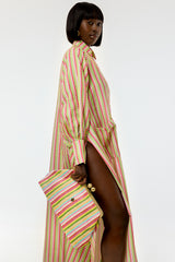 MODENA MAXI FLARED SHIRT DRESS IN SMALL MULTI DIAMONDS