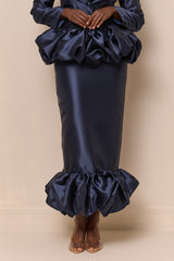 NOLA BALLOON HEM PENCIL MAXI SKIRT