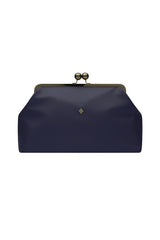 ODENSE LEATHER CLUTCH BAG IN NAVY BLUE