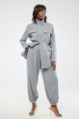 PERTH PINSTRIPE MULTI-POCKET FIELD JACKET