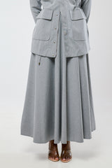 PERTH PINSTRIPE MAXI UMBRELLA SKIRT