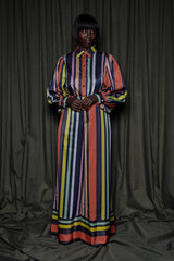 DELMAS BACKLESS SHIRT IN MULTI DIAMOND STRIPES