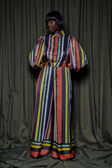 DELMAS WIDE LEG PANTS MULTI DIAMOND STRIPES
