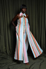 DANA PANTS IN MULTI DIAMOND STRIPES