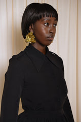 PARMA SHOULDER EPAULETTE SHIRT IN BLACK