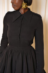 PARMA SHOULDER EPAULETTE SHIRT IN BLACK