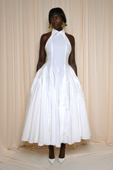 ASPEN BACKLESS MIDI DRESS IN WHITE