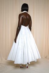 ASPEN BACKLESS MIDI DRESS IN WHITE