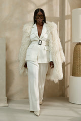 SENDAI ATHLUXE BELTED BLAZER IN WHITE