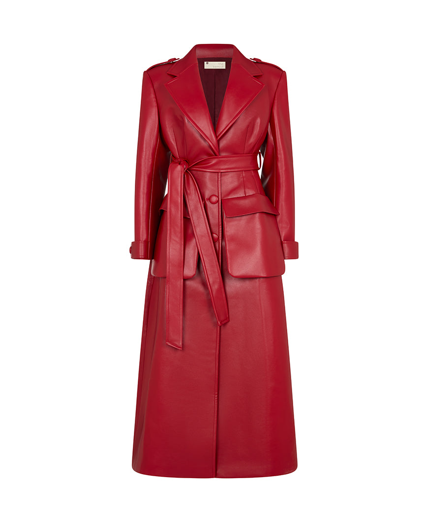 SAINT-REMY FAUX LEATHER TRENCH COAT – THE KEMIST