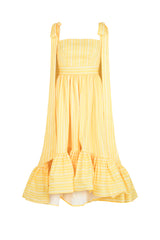 SALERNO MAIDS DRESS IN YELLOW DIAMOND STRIPES