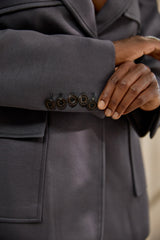 SENDAI ATHLUXE BELTED BLAZER IN GREY