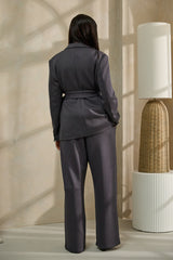 SENDAI ATHLUXE BELTED BLAZER IN GREY