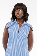 SOFIA SLEEVELESS MAXI DRESS IN BLUE