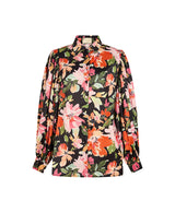 DELMAS BACKLESS SHIRT IN BLACK MULTI FLORAL