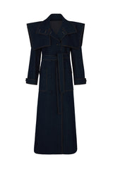 TEXAS TRENCH COAT IN DARK DENIM