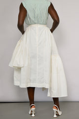 CALAIS ASYMMETRIC WIND BREAKER SKIRT IN OFF WHITE