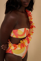 AGADIR ASYMMETRIC SWIMSUIT IN KAYSERI PRINT
