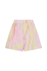ANDIR BOX PLEATED SHORTS IN PASTEL KAYSERI PRINT