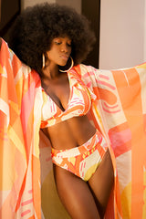 BERKANE RUFFLED BIKINI TOP IN KAYSERI PRINT